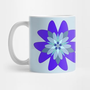 Blue Geometric Flower Mug